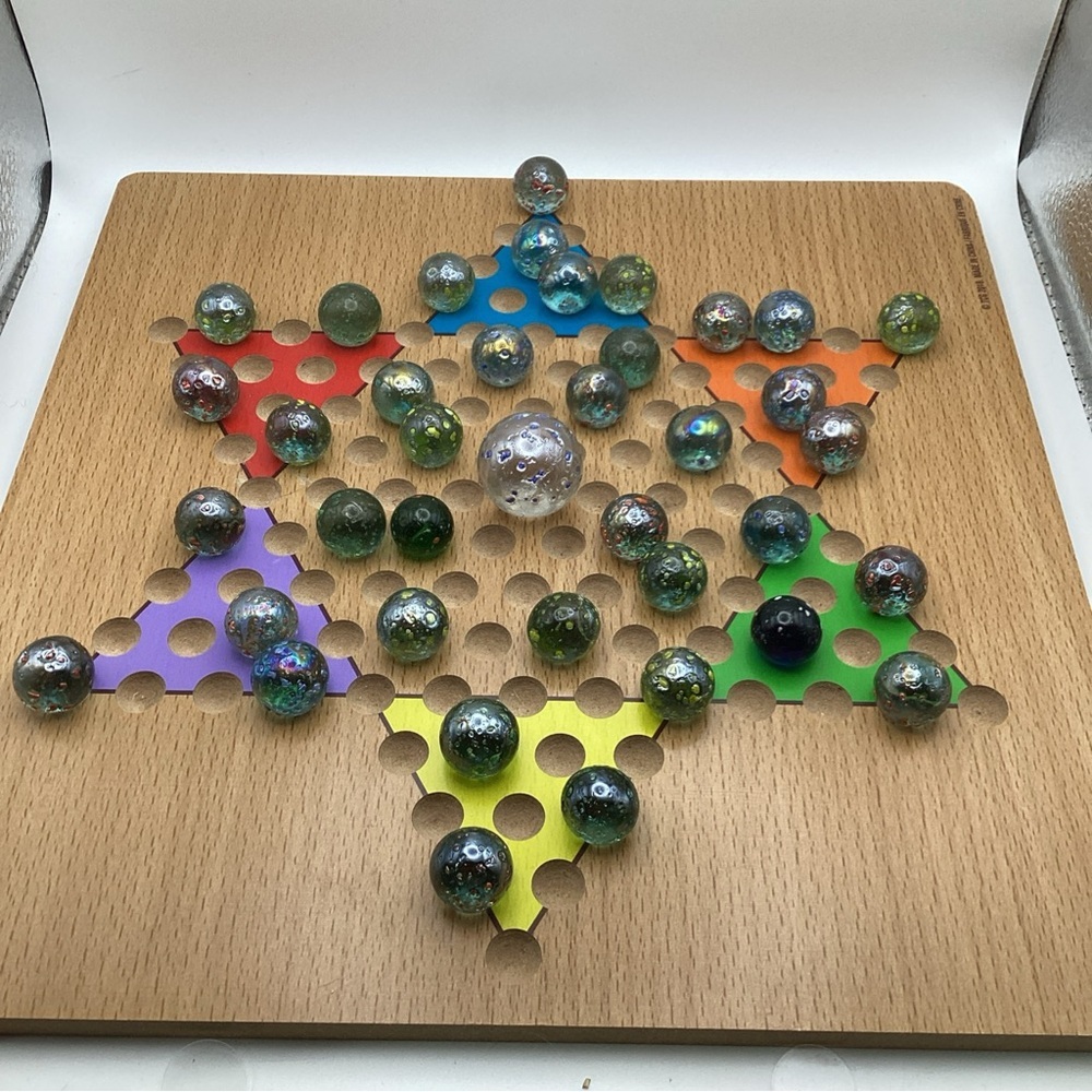 Lot Of 40 Vintage Confetti Glass Marbles With Shooter Transparent Multi Colored